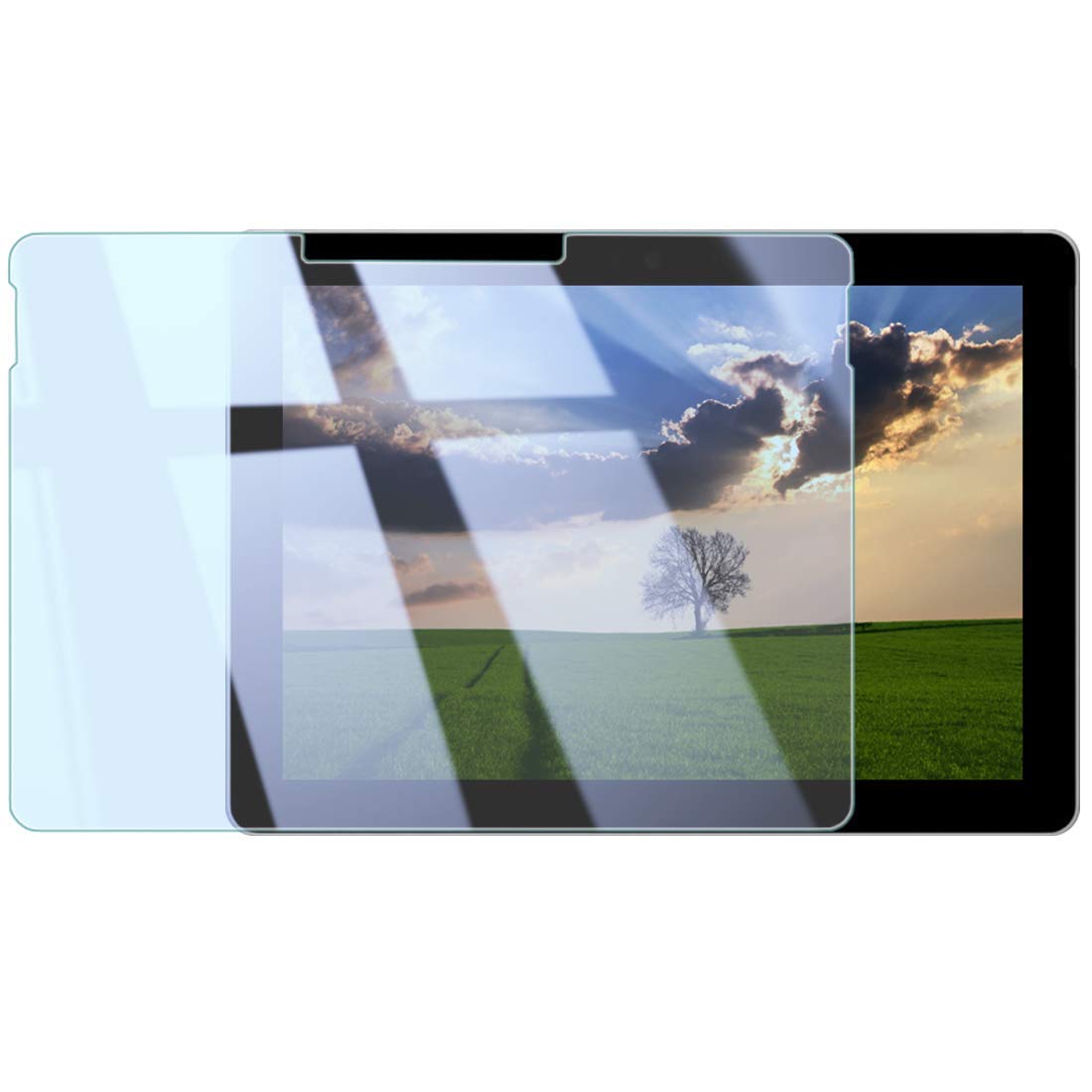 Surface Go 90% ブルーライトカット 10インチ対応 大きめサイズ 1枚組 日本メーカー 全面保護 大きめサイズ ガラスフィルム 強化ガラス 9H 実機測定済 [指紋防止 気泡ゼロ 防汚] 0.3mm 2.5D 液晶 保護フィルム マイクロソフト サーフェス SurfaceGo Blue1 - WANLOK.com ワンロック公式サイト